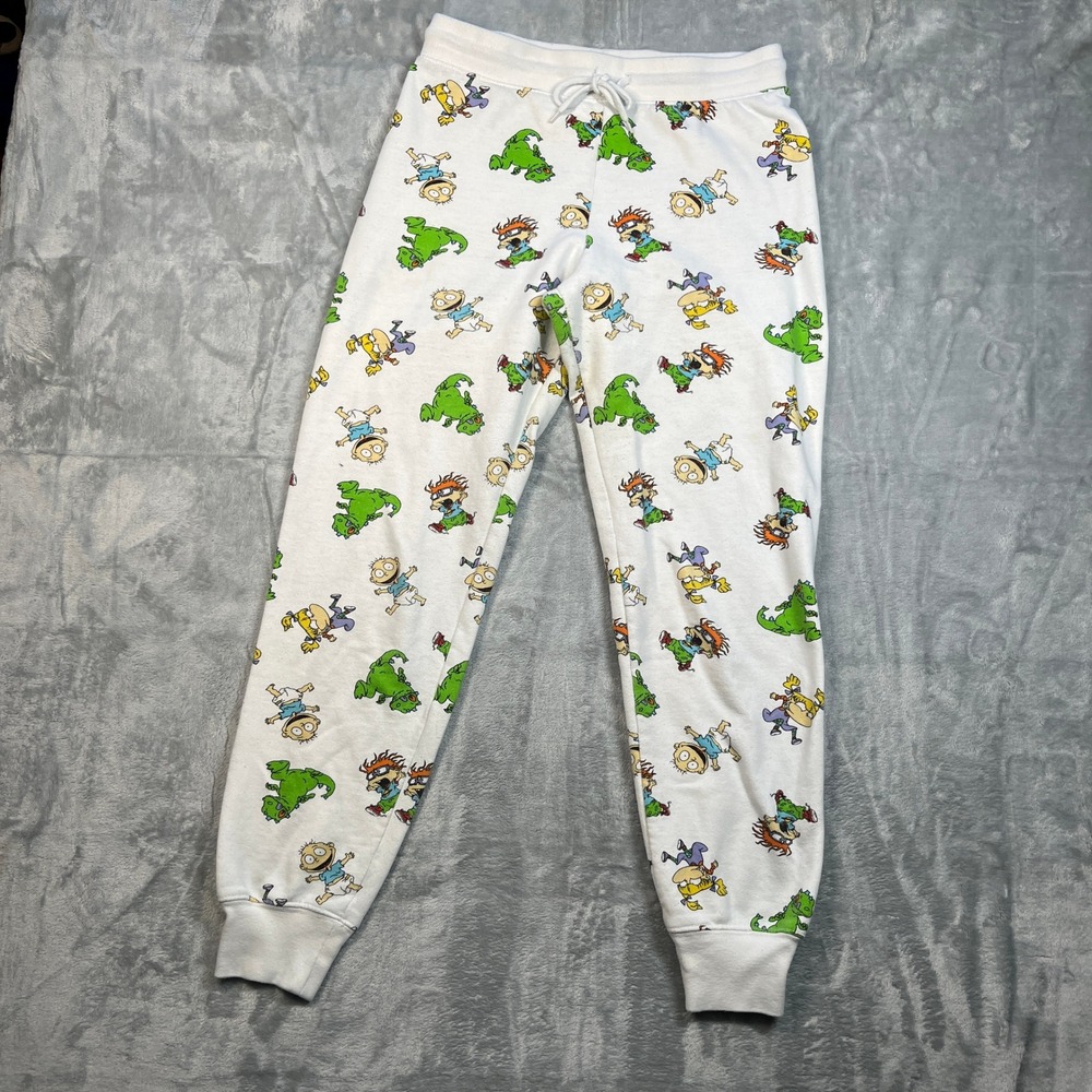 Nickelodeon Rugrats All Over Print Pajama Sweatpants Joggers White Size M